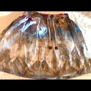 Zara tie dyed drawstring short skirt